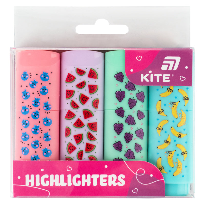Marker Highlighter Kite K26-445-2, zestaw 4 sztuk, pastelowy