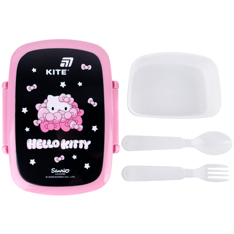 Śniadaniówka z widelcem i łyżką, Kite Hello Kitty,  K26-163-2, 750 ml