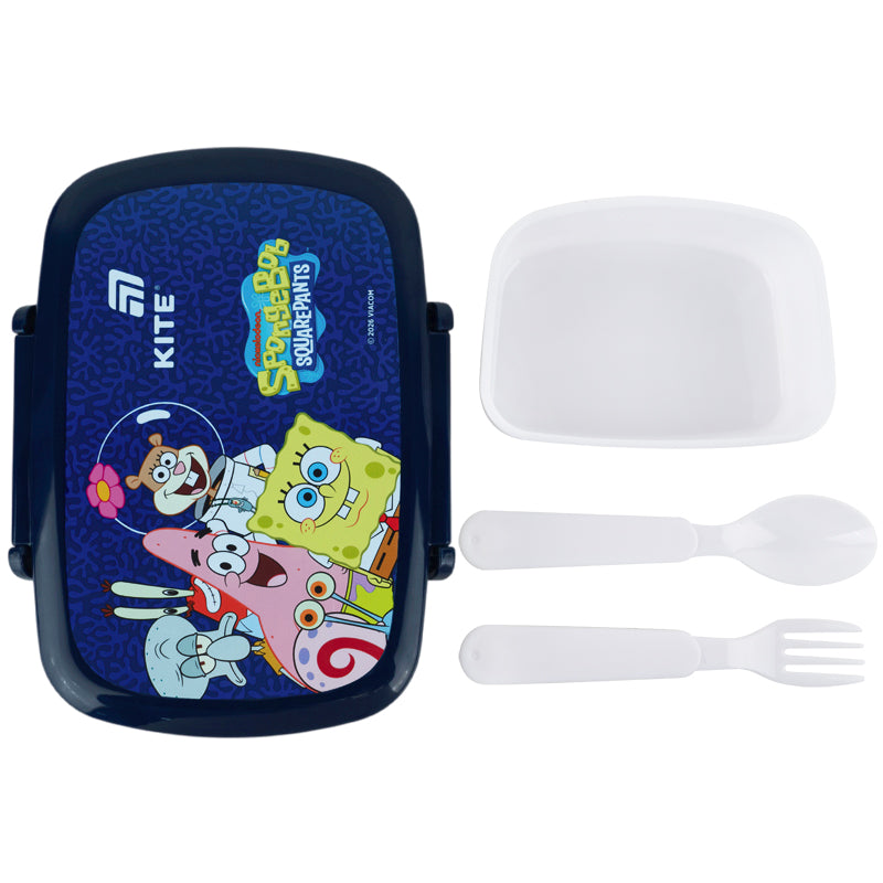 Śniadaniówka z widelcem i łyżką, Kite Sponge Bob, SB26-163, 750 ml