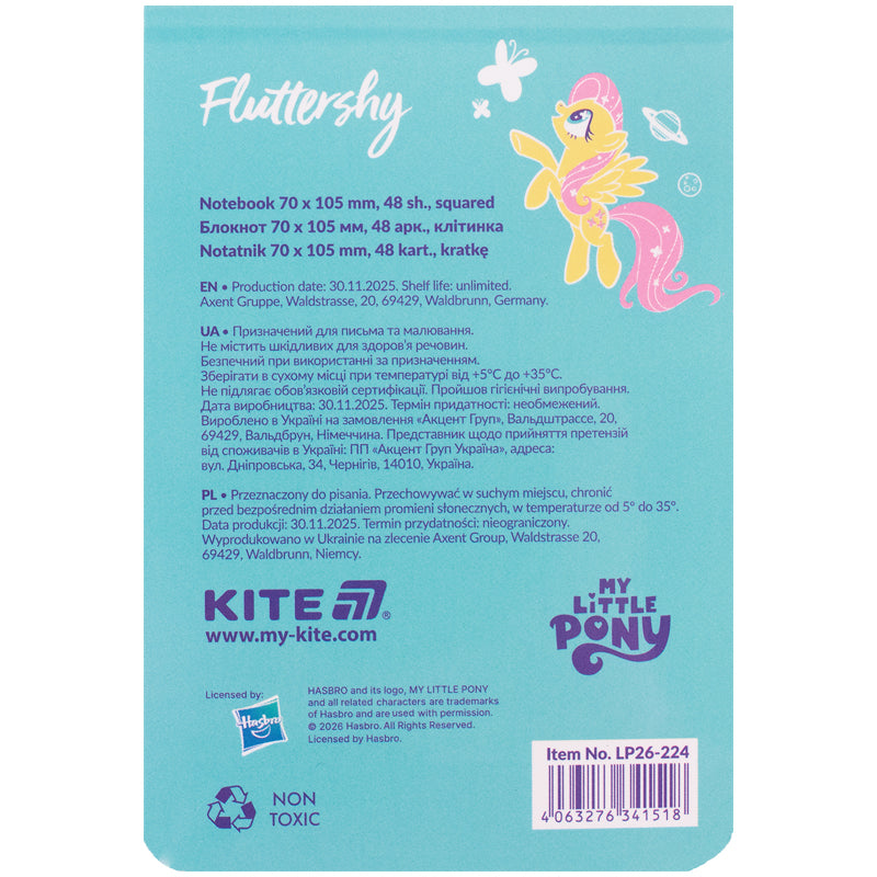 Notatnik Kite My Little Pony LP26-224, 48 kartek, kratka
