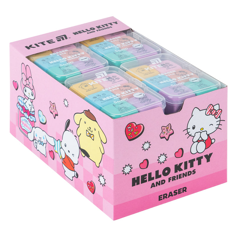 Zestaw gumek w plastikowym pudełku Kite Hello Kitty and Friends HK26-145, 6 różne sztuki