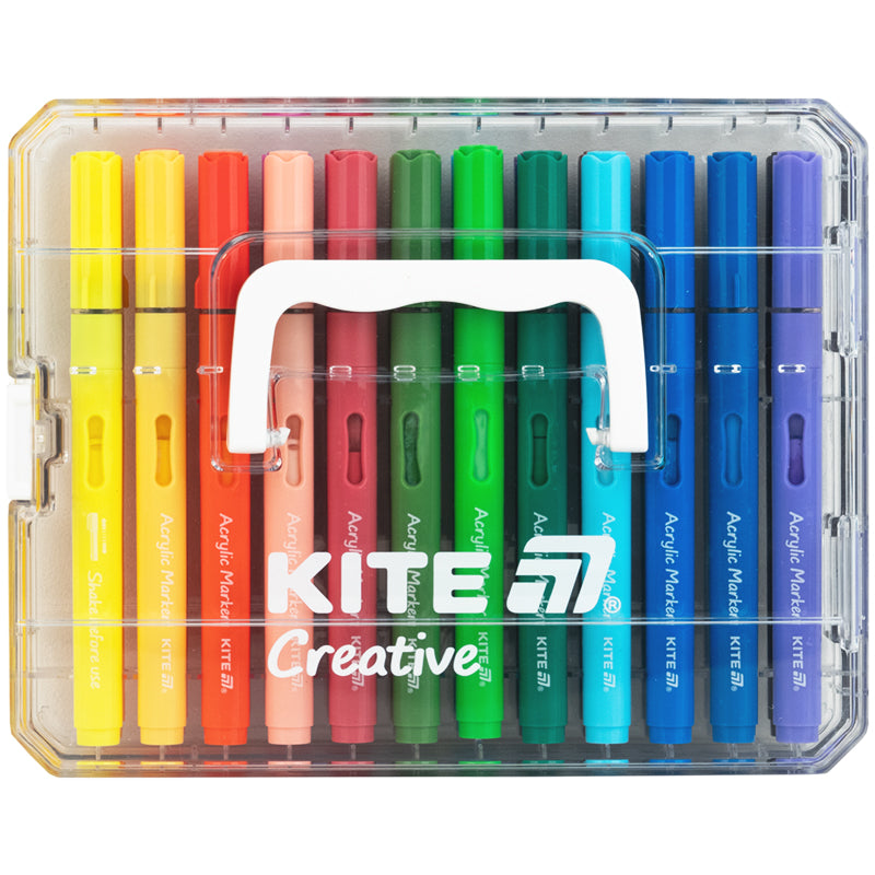 Markery akrylowe z płynnym tuszem Kite Creative K-1162, 24  szt.