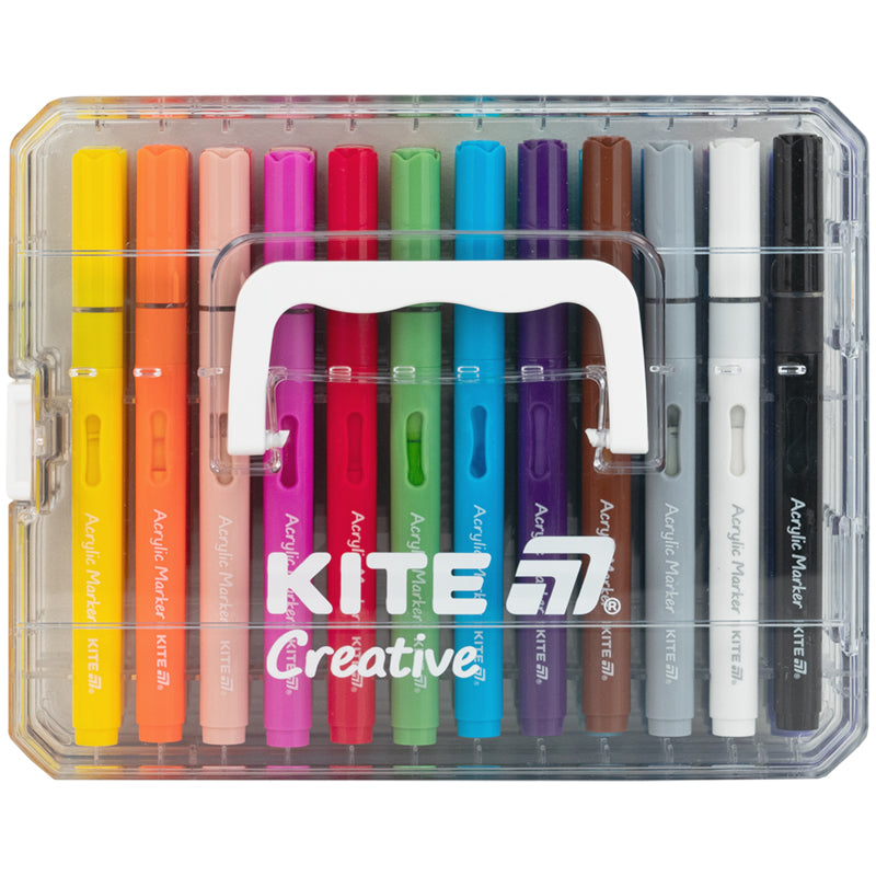 Markery akrylowe z płynnym tuszem Kite Creative K-1163, 36  szt.