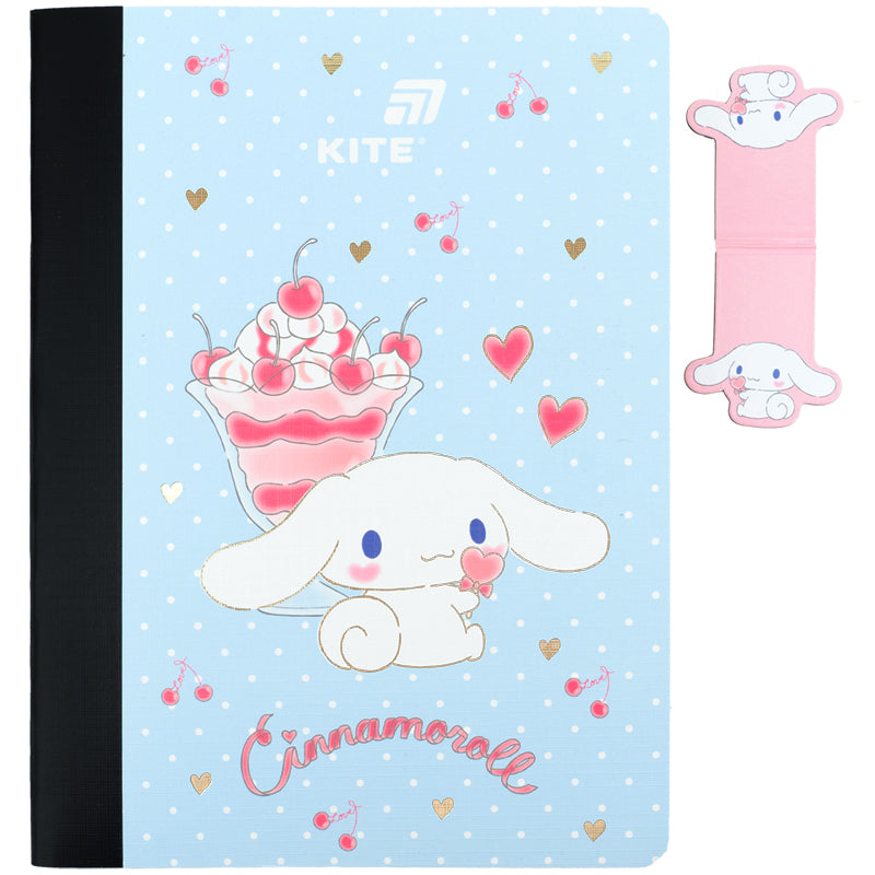 Notatnik i magnetyczne  zakładka Kite Cinnamoroll CR26-192, А5, 60 kartek, kratka
