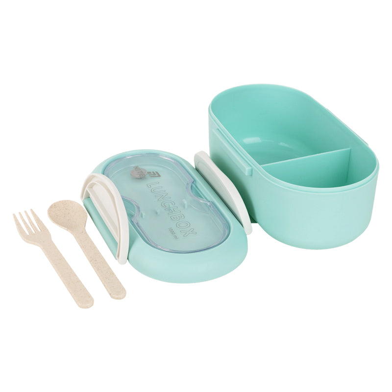 Śniadaniówka z przegródkami i sztućcami Kite K26-185-2, 1000 ml, minty
