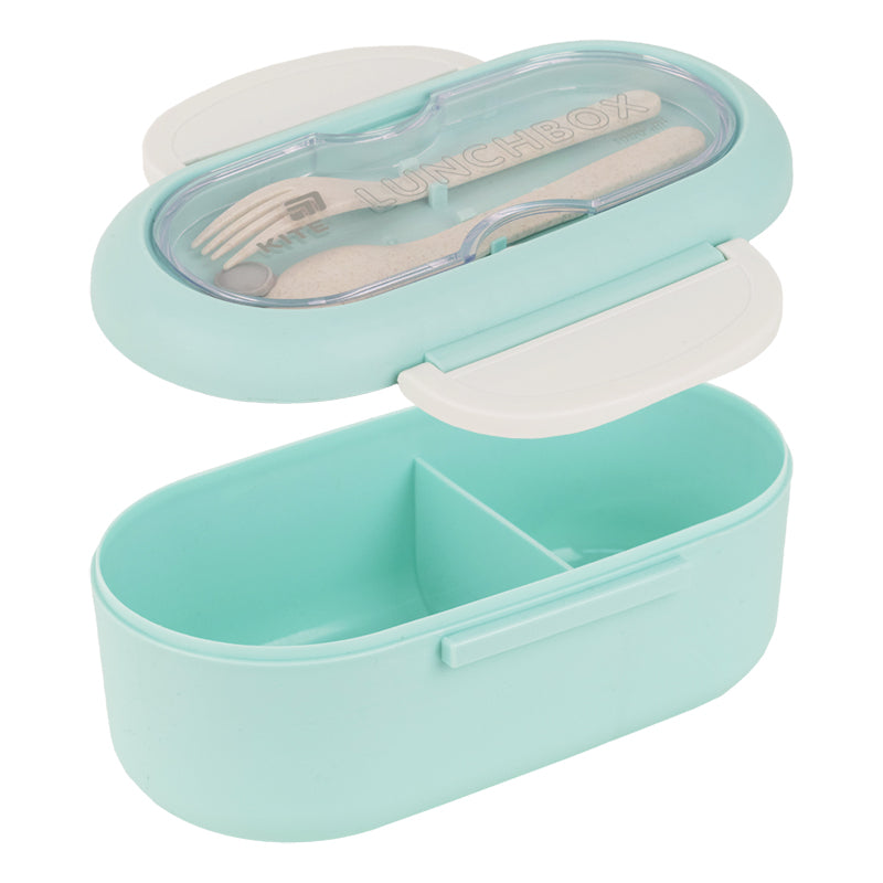 Śniadaniówka z przegródkami i sztućcami Kite K26-185-2, 1000 ml, minty