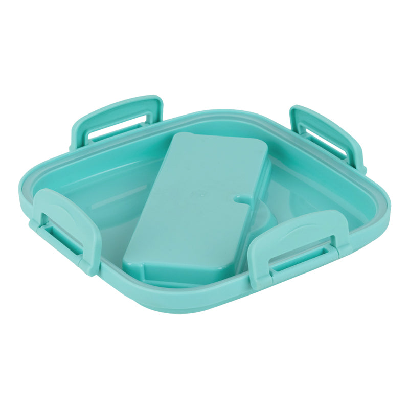 Śniadaniówka z przegródkami i sztućcami Kite K26-186-2, 1100 ml, miętowo-beżowy