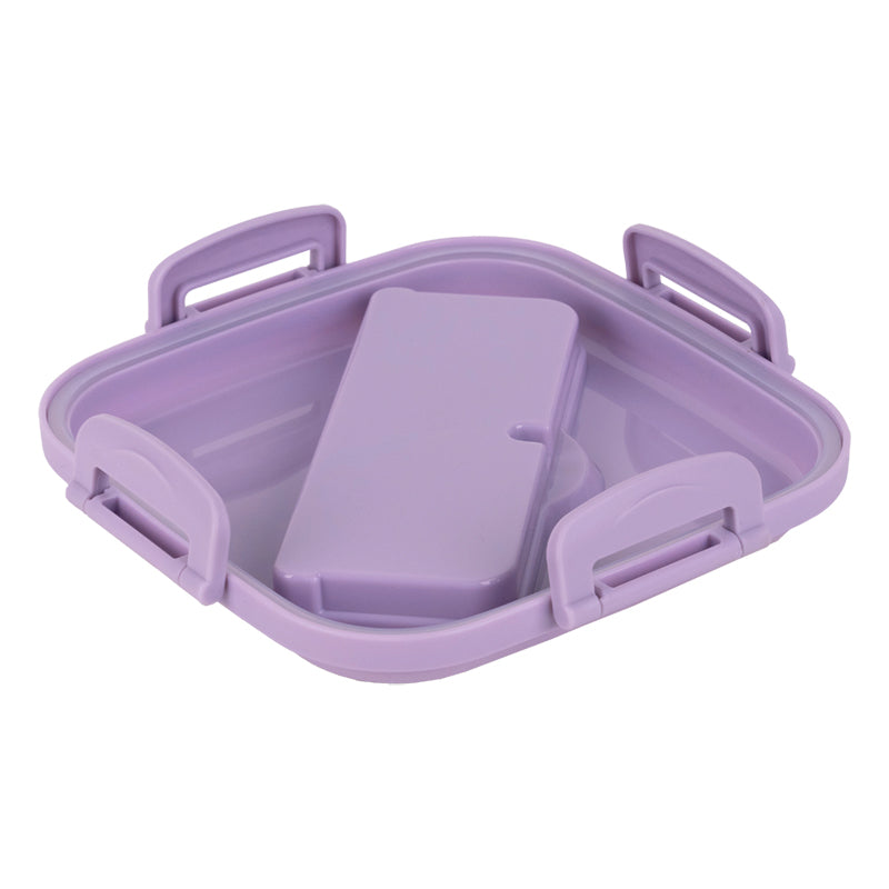 Śniadaniówka z przegródkami i sztućcami Kite K26-186-3, 1100 ml, fioletowo-beżowy