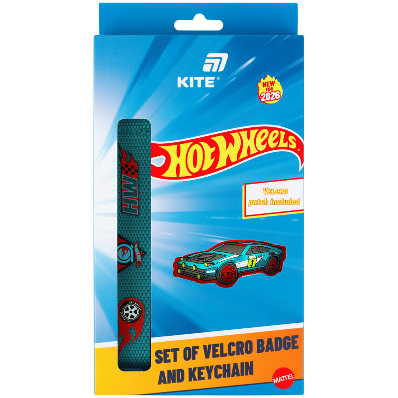 Zestaw plakietek na rzepy i zawieszki Kite Hot Wheels HW26-3010, 2 szt.