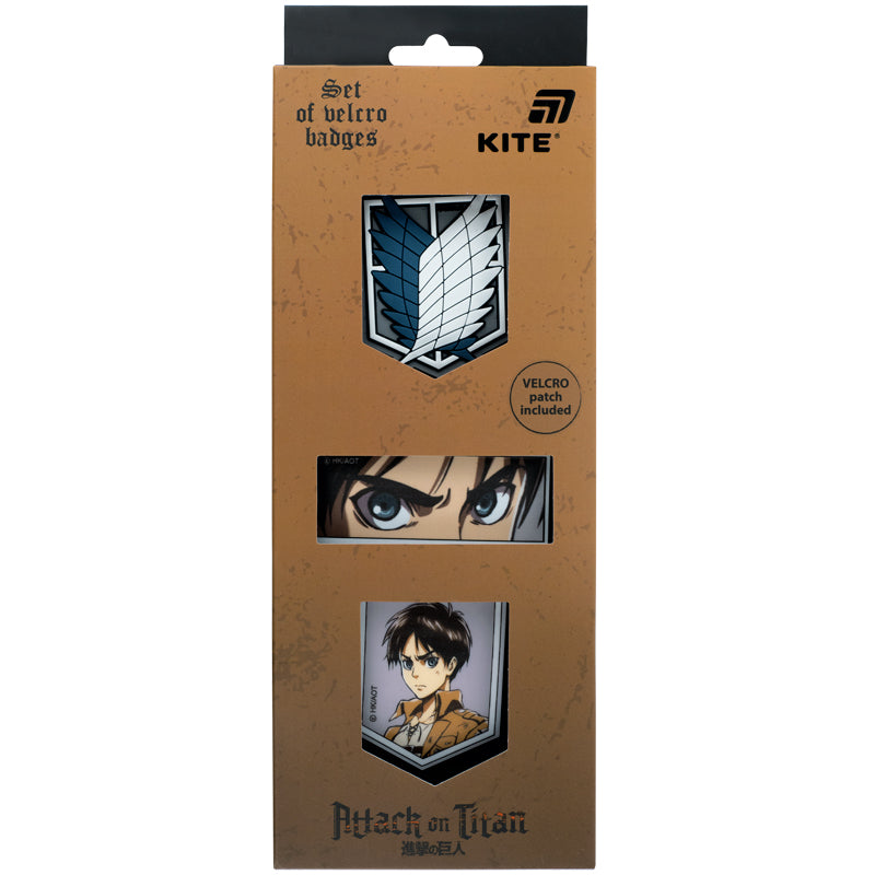 Набір бейджів на липучці Kite Attack on Titan AT26-3012, 3 шт.