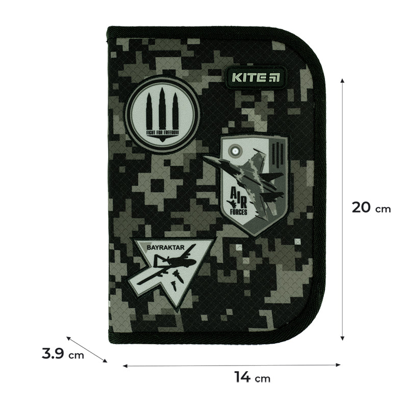 Пенал з наповненням Kite Air Force K24-622H-10, 1 відділення, 2 відвороти